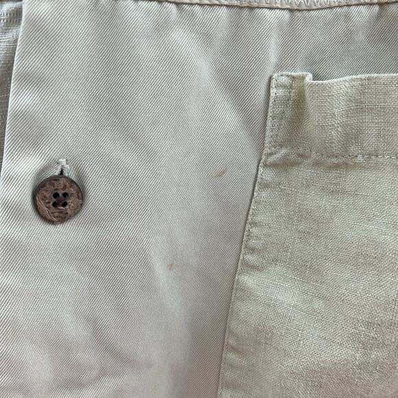 Tommy Bahama Men's Silk Linen SS Button Front Shirt - Yellow - Small - Picture 4 of 6